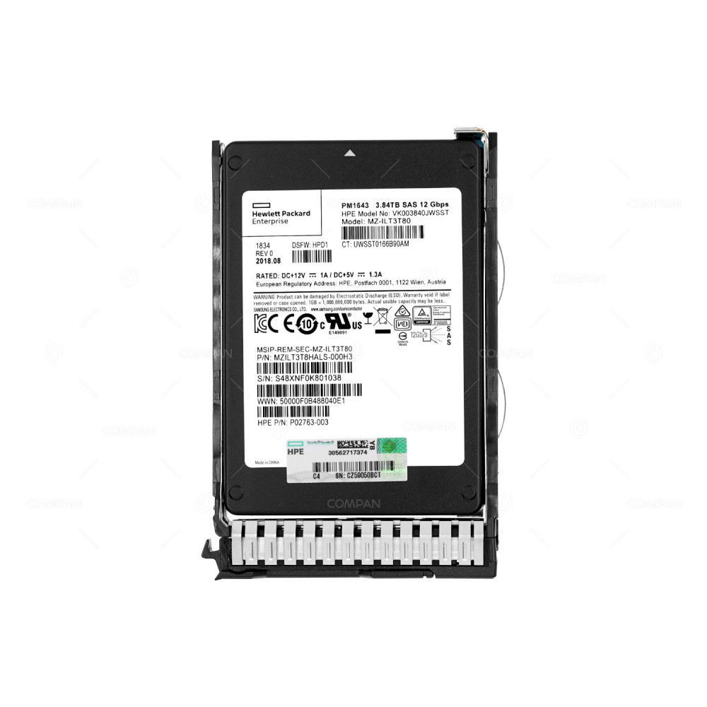 P08610-001 HP SSD 3.84TB SAS 12G 2.5" SFF